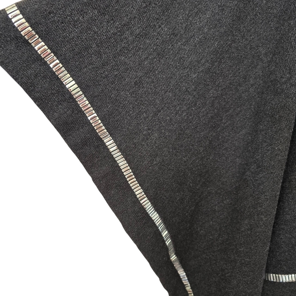 St. John Charcoal Grey Cape Poncho with Silver Trim - Picture 2 of 5